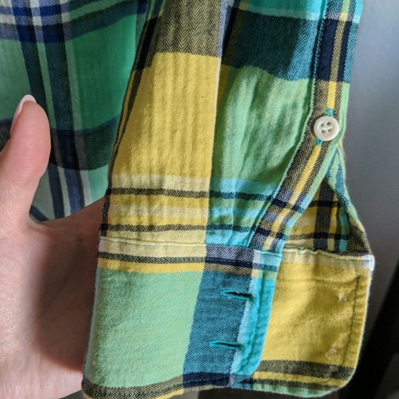 {J.Crew} Boy Shirt in Green Plaid Size 4 - Picture 5 of 8